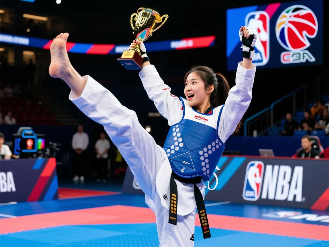 女子跆拳道比赛中黑马夺冠，逆袭惊艳！